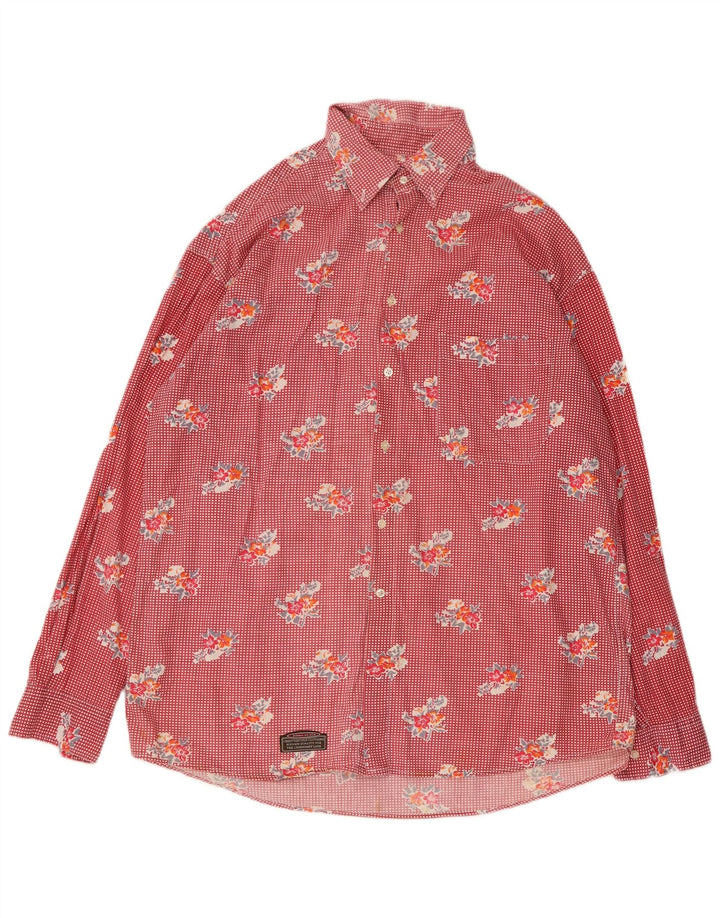Chesterfield Mens Shirt XL Red Floral Cotton