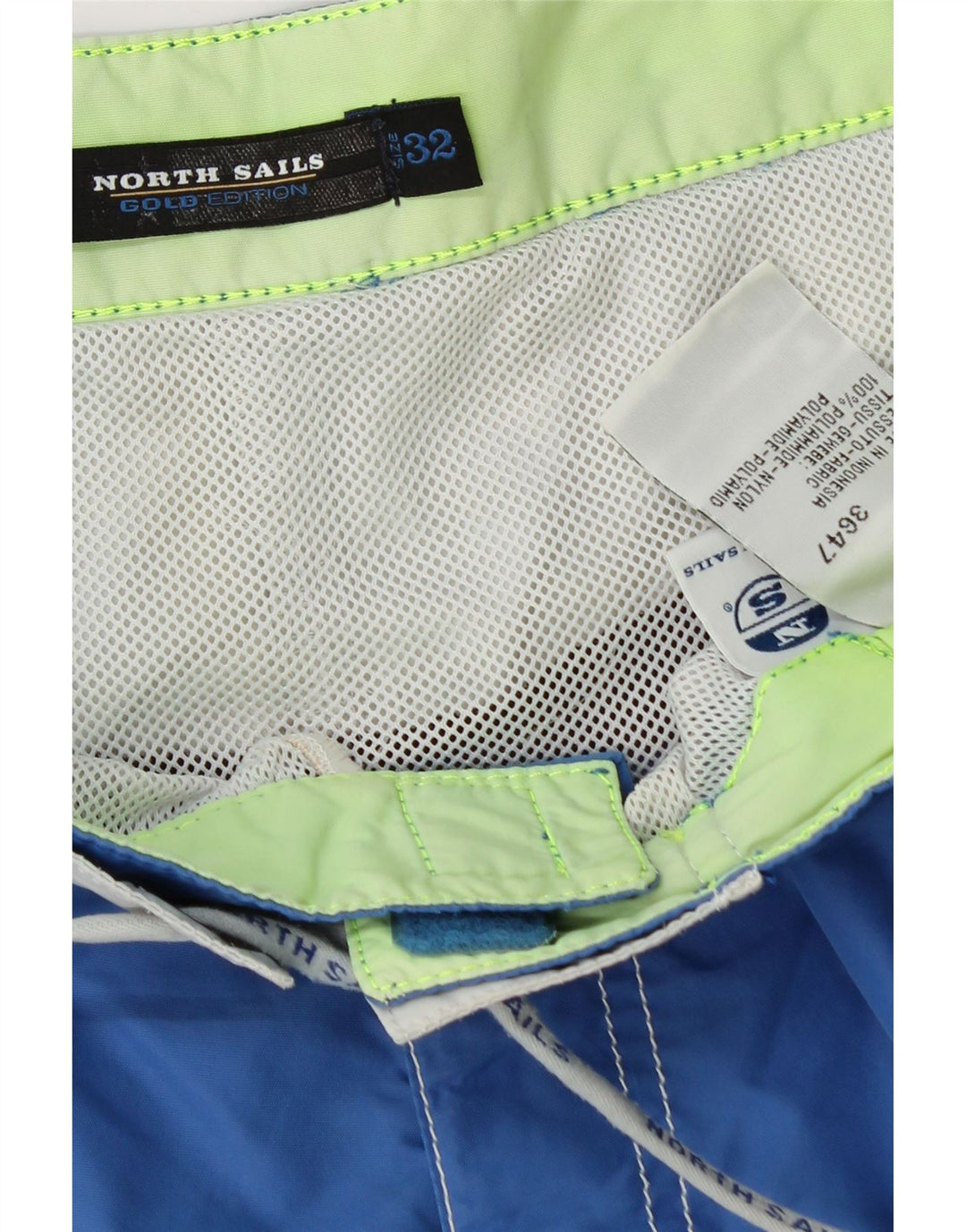 North Sails Herren-Badeshorts mit Grafik, mittelblaues Colourblock-Polyamid