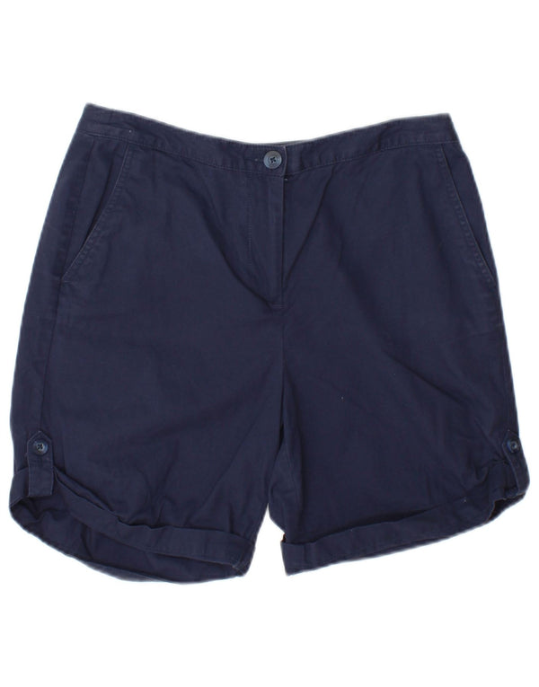 Marks & Spencer Short Chino Femme UK 10 Small W27 Bleu Marine Coton