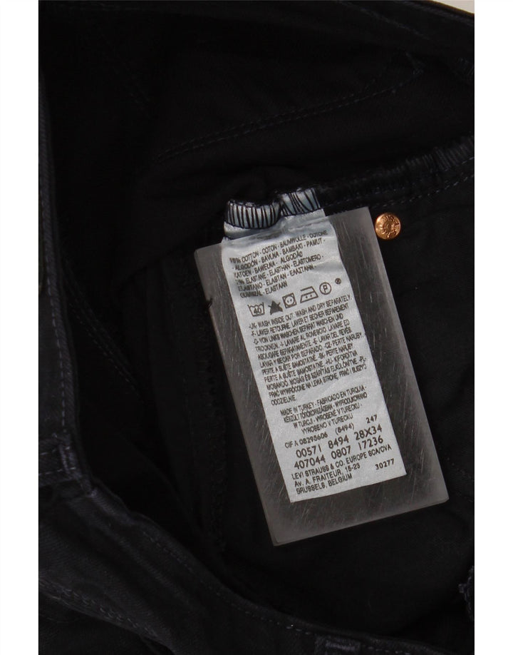 LEVI'S Womens 571 Slim Jeans W28 L27 Black Cotton