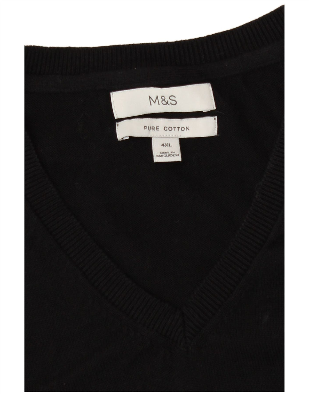 Marks & Spencer Mens Vest Tank Top 4XL Black Cotton
