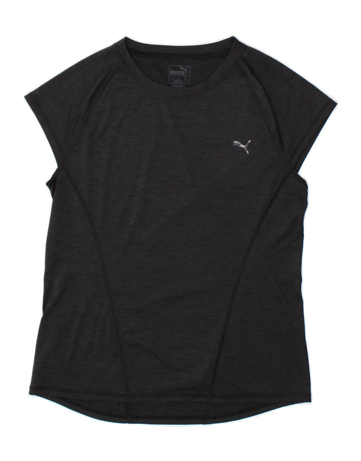 PUMA Womens T-Shirt Top UK 12 Medium Black Polyester Vintage Puma and Second-Hand Puma from Messina Hembry 