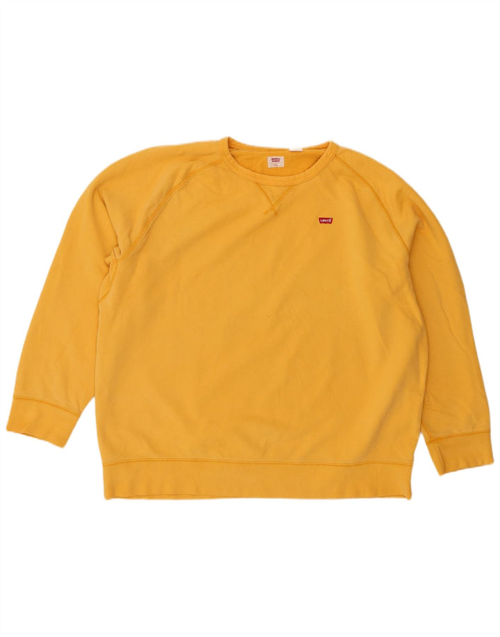 Levi's Womens Oversized Sweatshirt Jumper UK 20 2XL Yellow Cotton