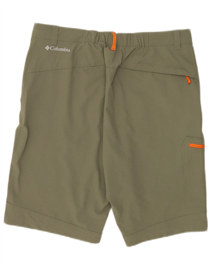 Columbia Mens Omni-Shield Cargo Shorts W34 Grande Poliéster Cáqui