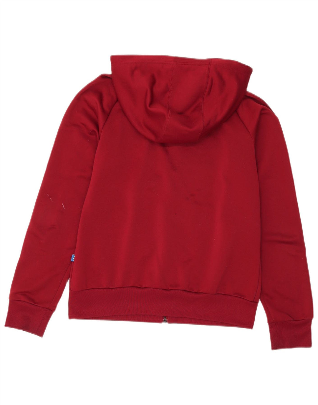 Adidas Womens Zip Hoodie Sweater UK 12 Medium Burgundy Polyester