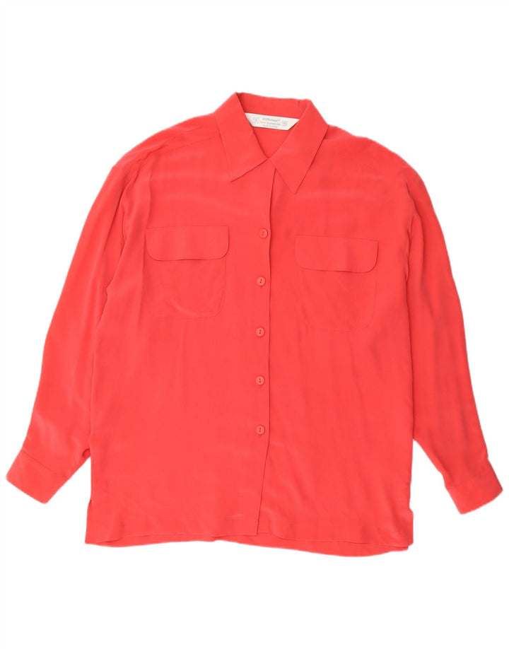 St Michael Blusa para mujer UK 42 Seda roja mediana