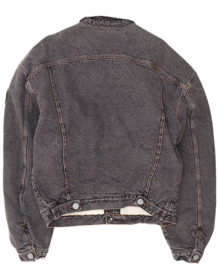 Chambers Herren Sherpa Jeansjacke UK 38 Mittelgraue Baumwolle