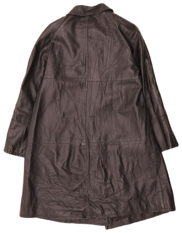 Abrigo de cuero vintage para mujer IT 42 Medio Negro