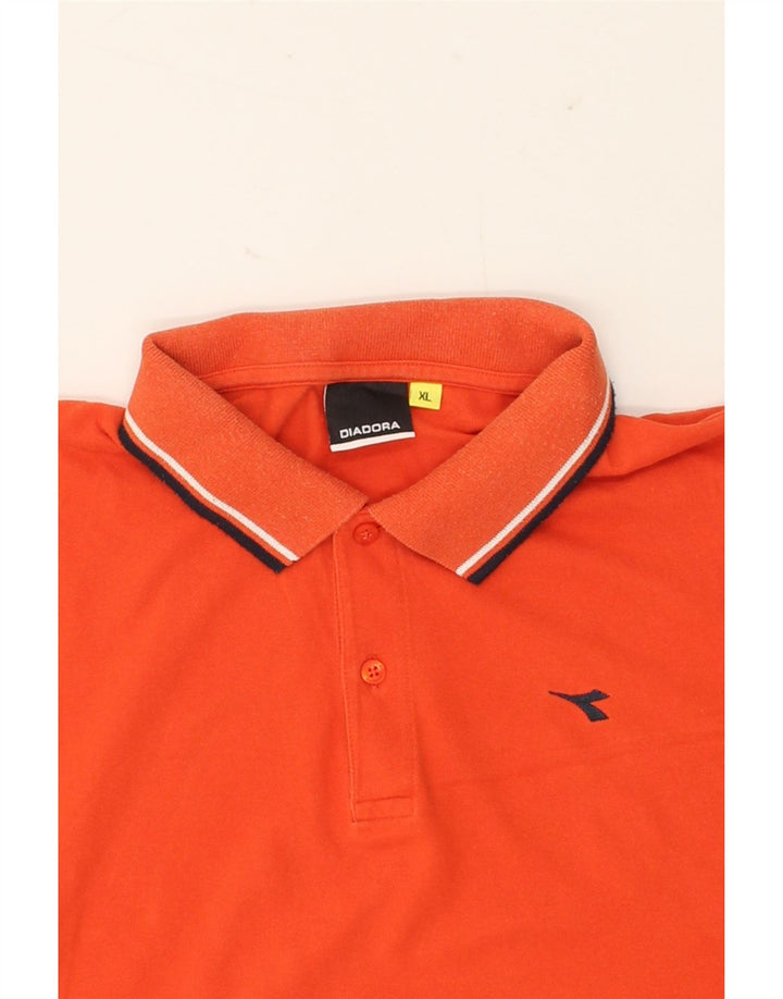 DIADORA Mens Polo Shirt XL Orange Cotton Vintage Diadora and Second-Hand Diadora from Messina Hembry 