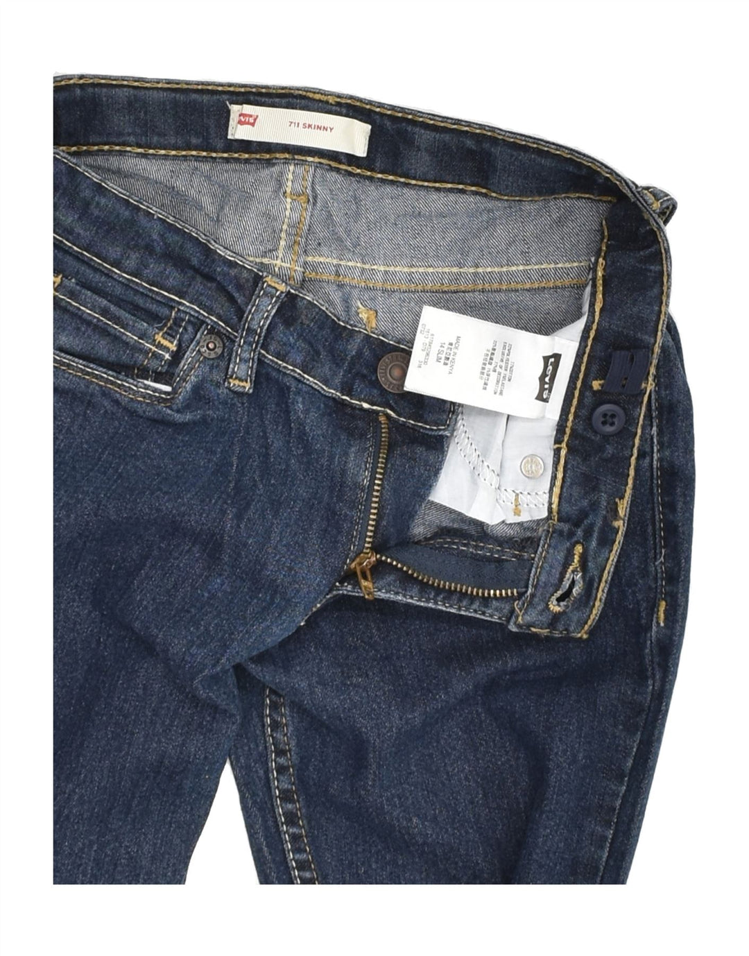 LEVI'S Girls 711 Skinny Jeans 13-14 Years W24 L28  Navy Blue Cotton | Vintage Levi's | Thrift | Second-Hand Levi's | Used Clothing | Messina Hembry 
