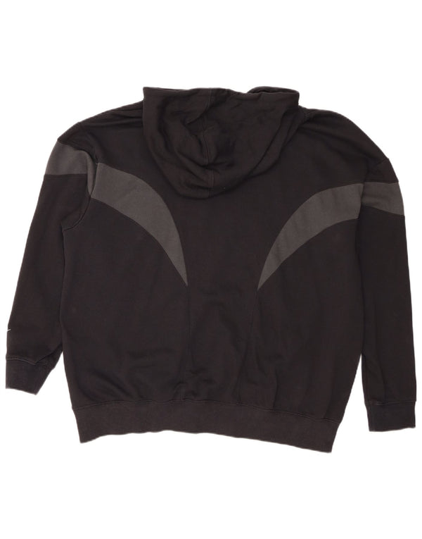 Nike Mens Graphic Loose Fit Hoodie Jumper Medium Black Colourblock Cotton