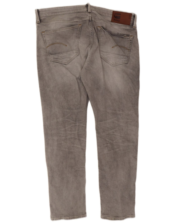 G-Star Masculino 3301 Slim Jeans W36 L30 Algodão Cinza