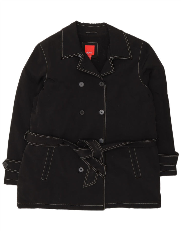 Esprit Damen Sherpa Pea Coat UK 18 XL Schwarz Polyester