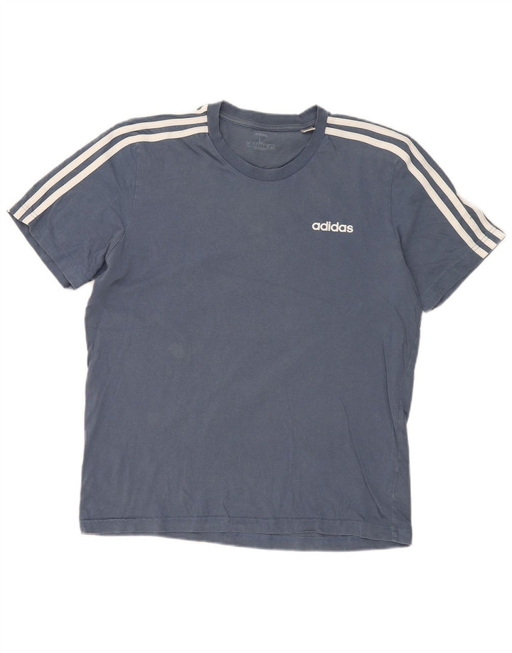 Maglietta Adidas da uomo Top Large in cotone blu