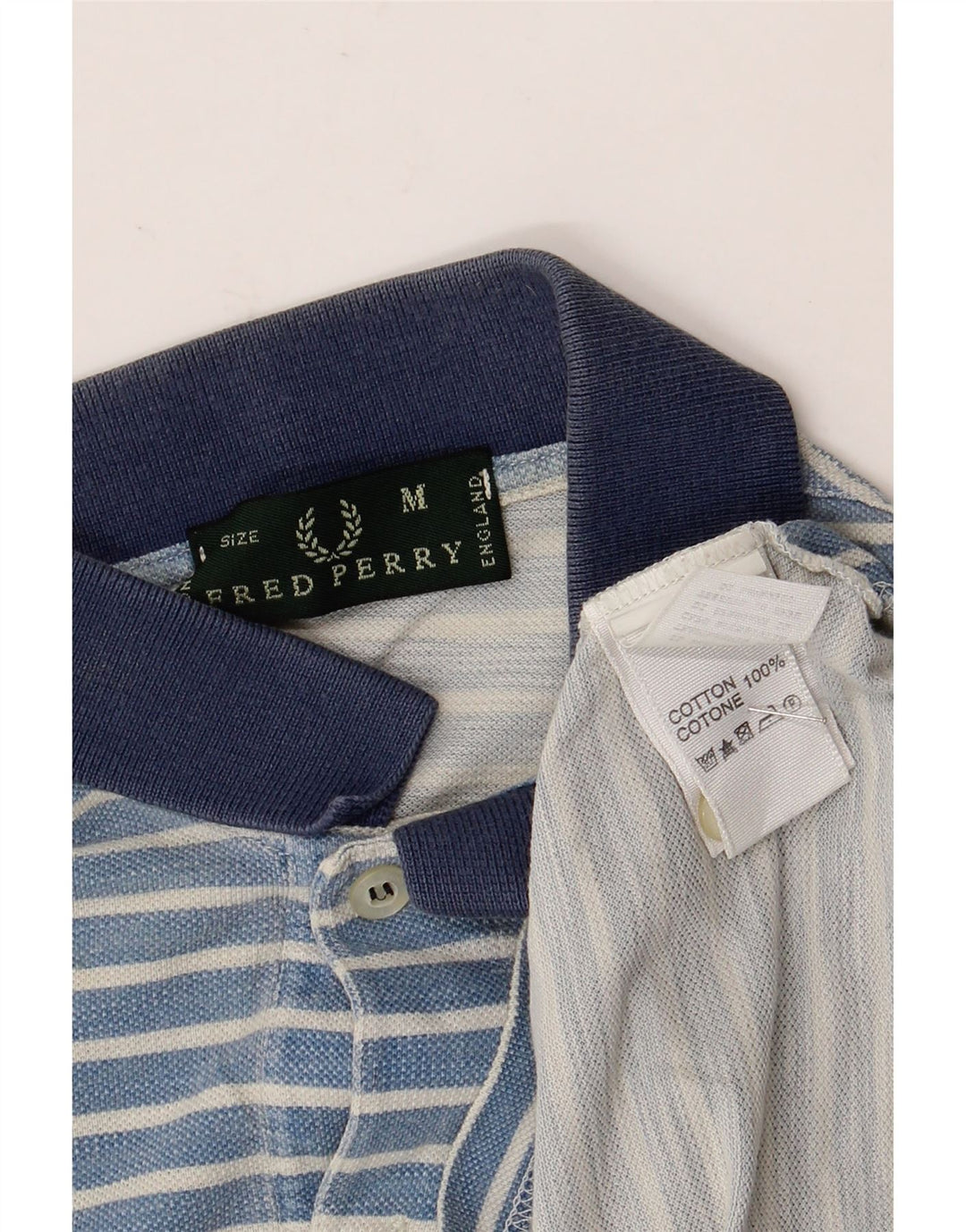 Polo da uomo Fred Perry in cotone a righe blu medio