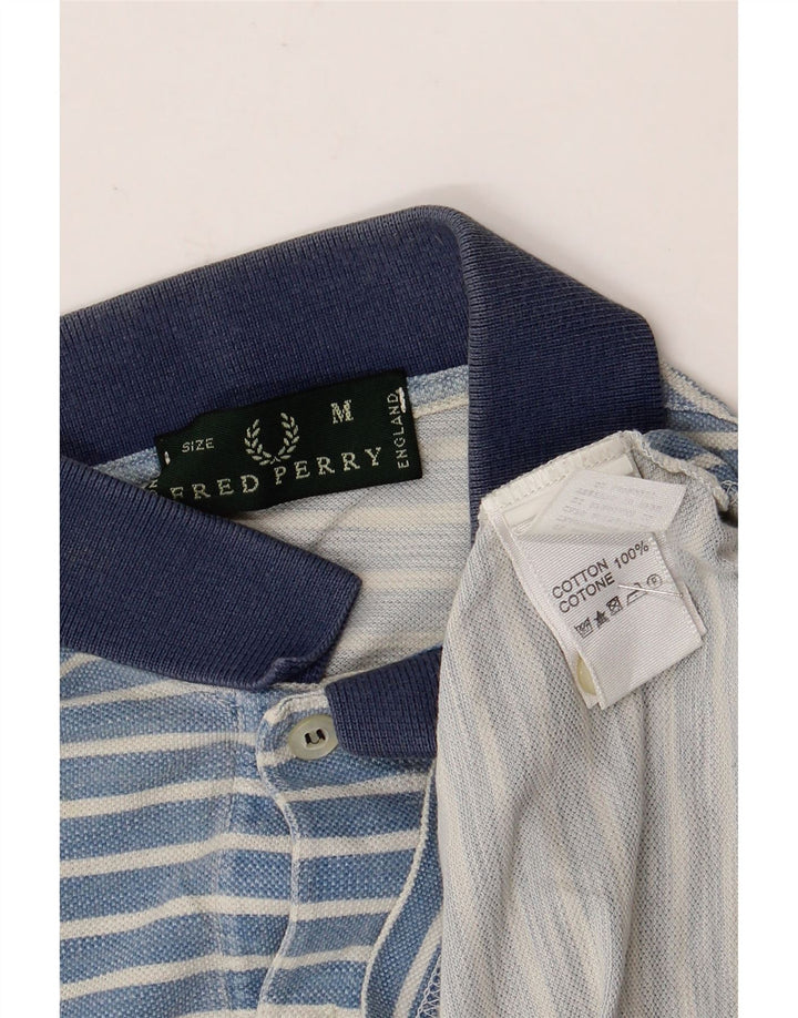 Polo da uomo Fred Perry in cotone a righe blu medio