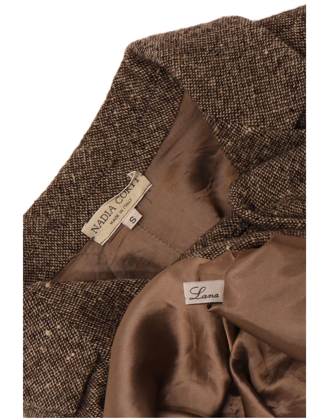 Vintage Womens Overcoat UK 10 Small Beige Flecked Wool