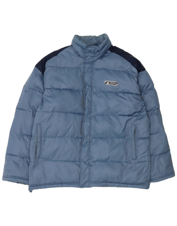 Adidas Chaqueta acolchada para hombre UK 40 Large Azul Colorblock Nylon