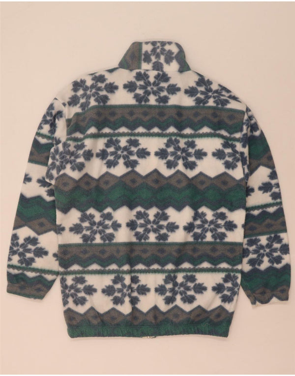 Vintage Mens Fleece Jacket UK 38 Medium Multicoloured Fair Isle