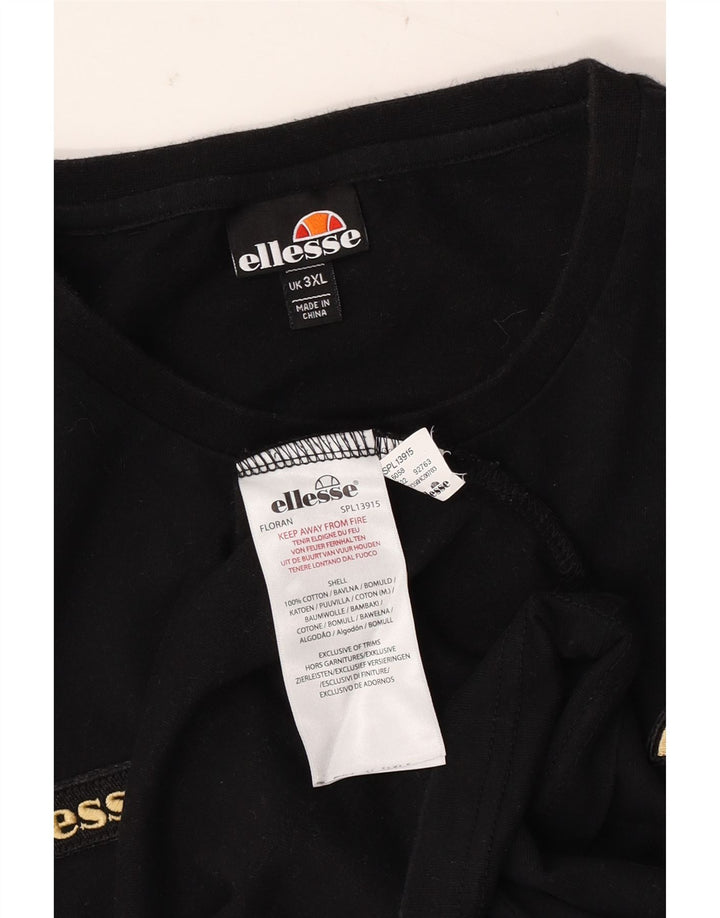 ELLESSE Mens T-Shirt Top 3XL Black Cotton