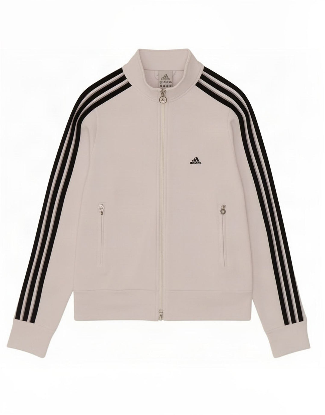Adidas Womens Tracksuit Top Jacket UK 10 Small White Polyester