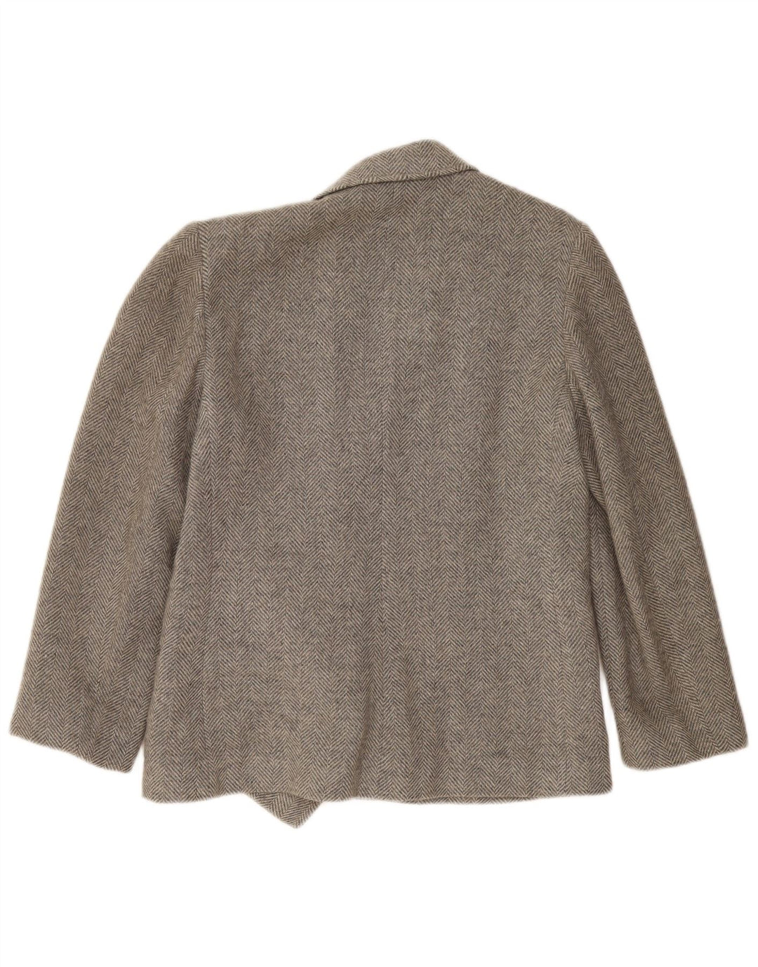 WPM Womens Double Breasted Blazer Jacket UK 14 Medium Grey Herringbone