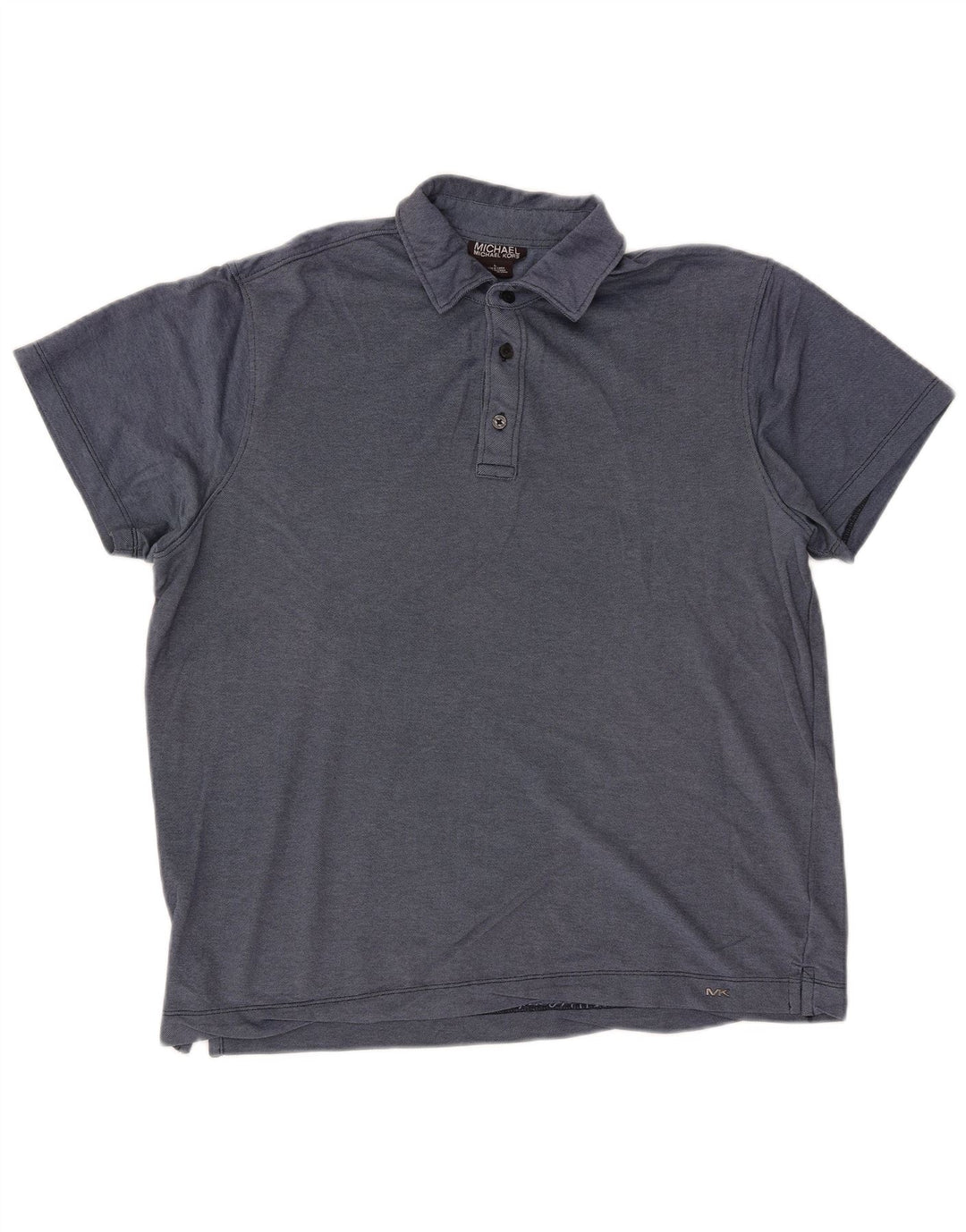 MICHAEL KORS Mens Polo Shirt Large Navy Blue Cotton