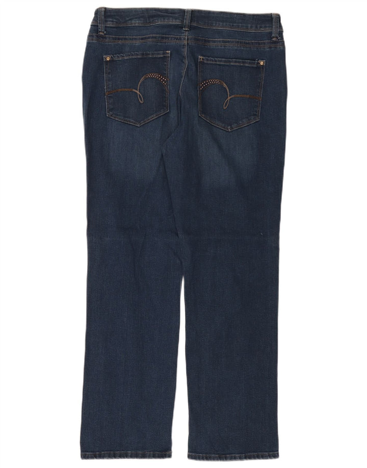 LEE Womens Perfect Fit Straight Jeans W34 L30 Navy Blue