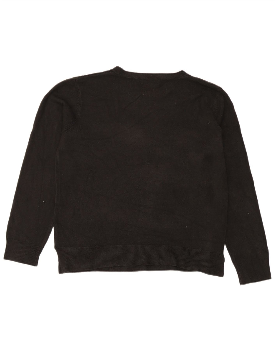 Marks & Spencer Womens Crew Neck Jumper Sweater UK 14 Medium Black Acrylic