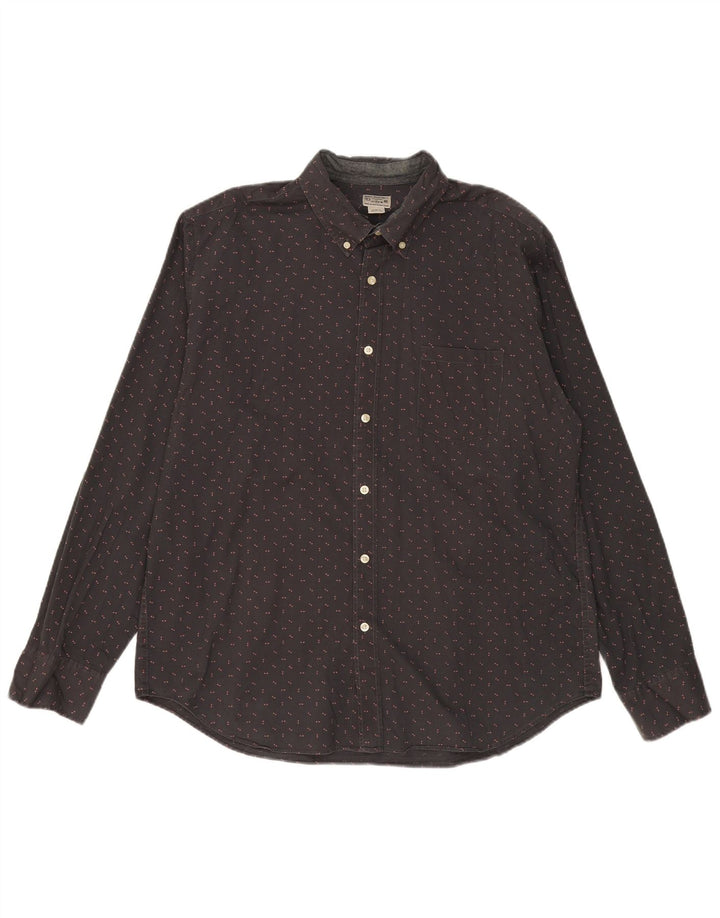 J. CREW Mens Tailored Shirt XL Grey Flecked Cotton