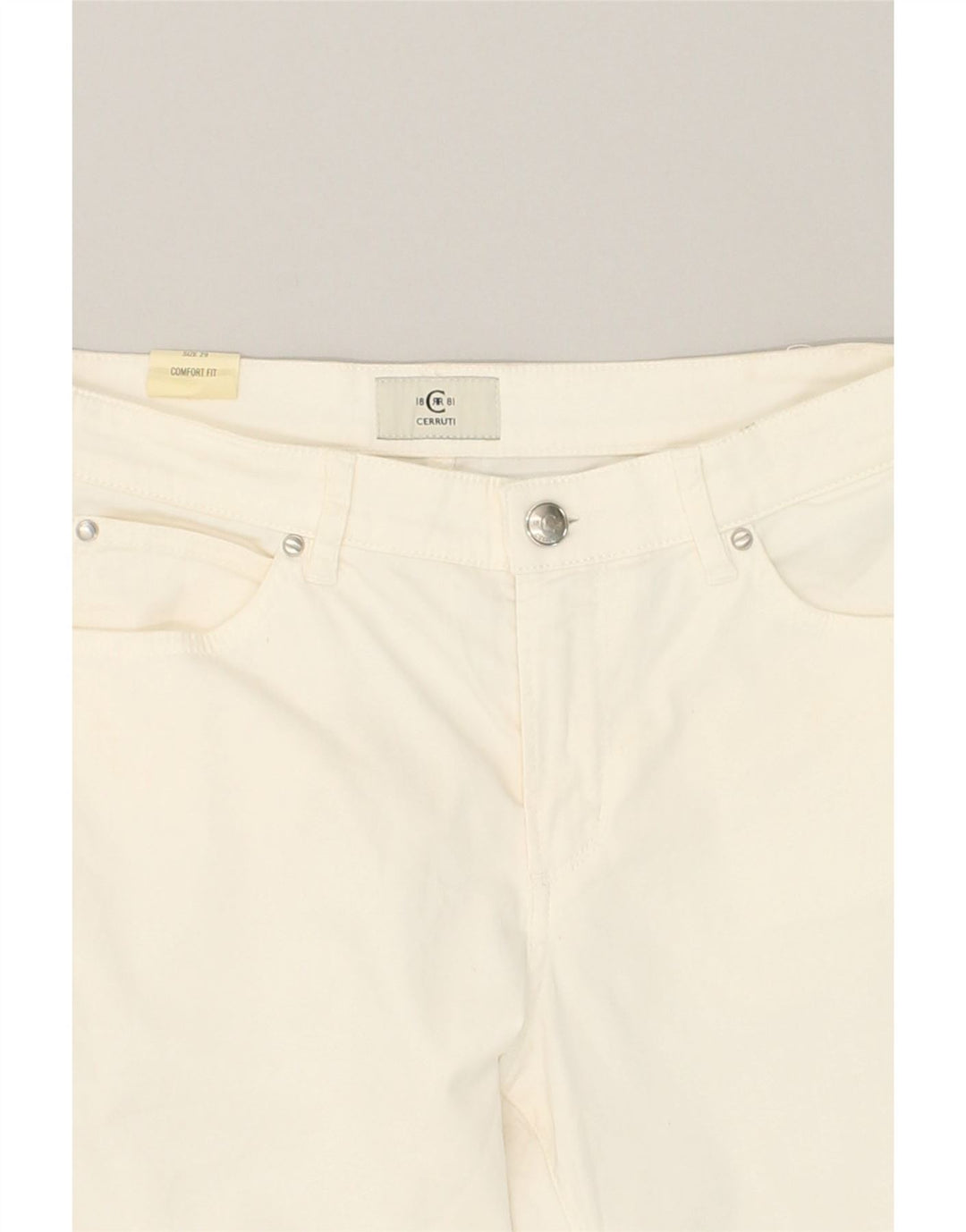 CERRUTI 1881 Womens Comfort Fit Slim Casual Trousers W29 L33 White Cotton | Vintage Cerruti 1881 | Thrift | Second-Hand Cerruti 1881 | Used Clothing | Messina Hembry 