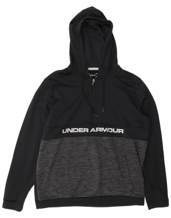 Under Armour Mens Cold Gear Graphic Hoodie Jumper Large Black Flecked