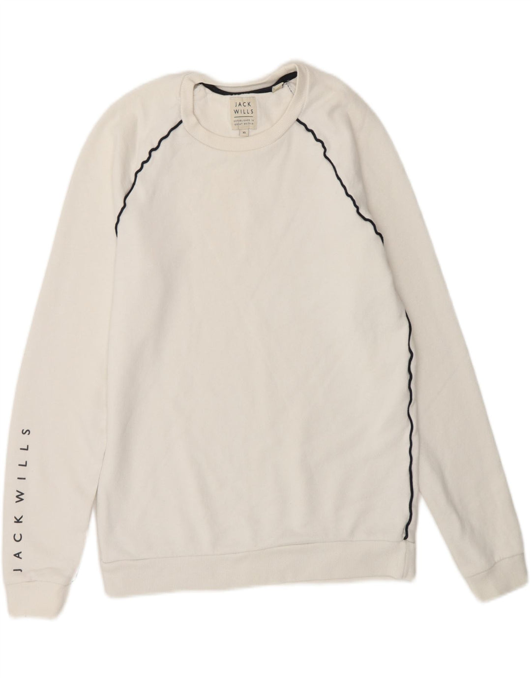 JACK WILLS Mens Graphic Sweatshirt Jumper XS White Vintage Jack Wills and Second-Hand Jack Wills from Messina Hembry 