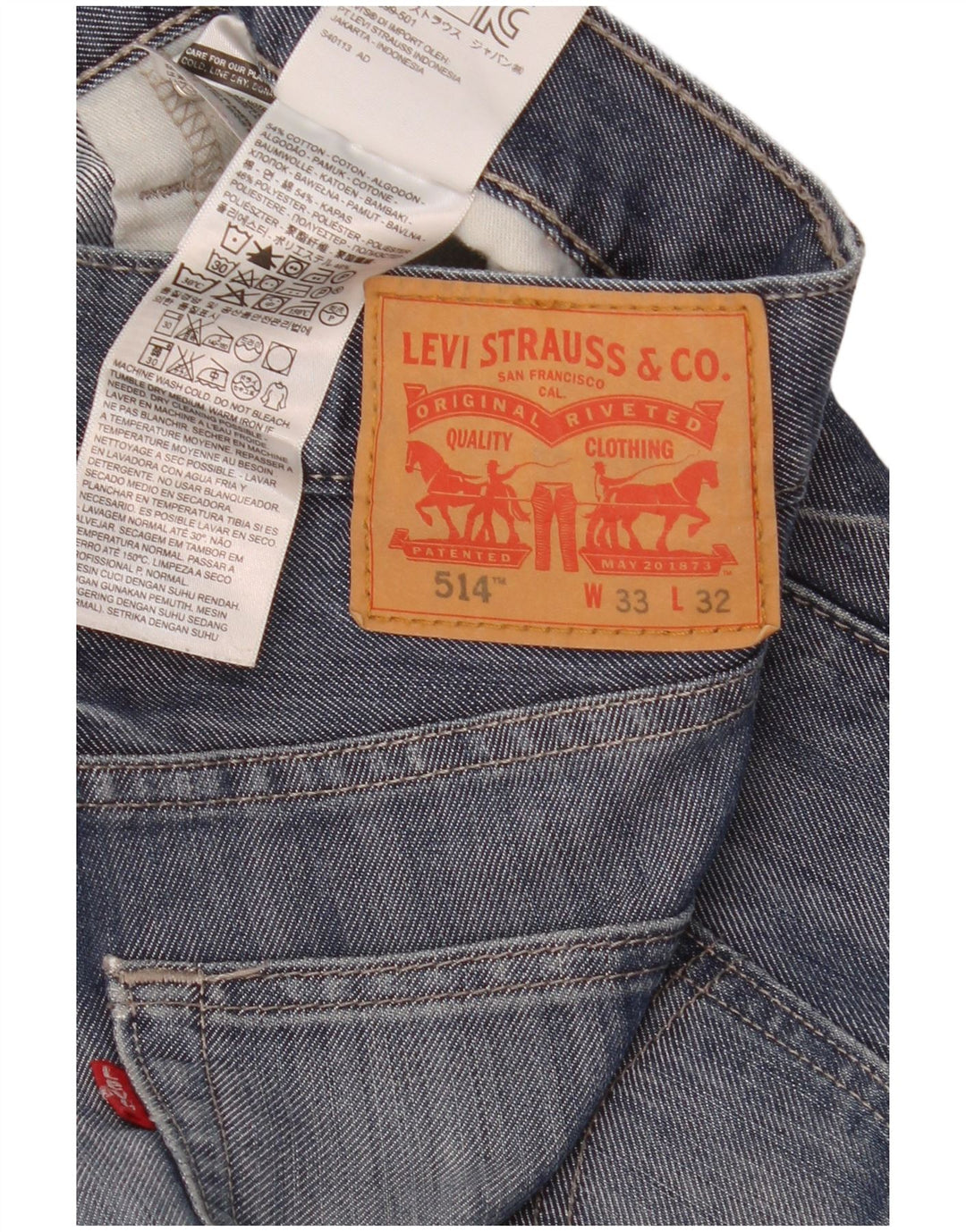Levi's Herre 514 Bootcut Jeans W33 L32 Blå Bomuld