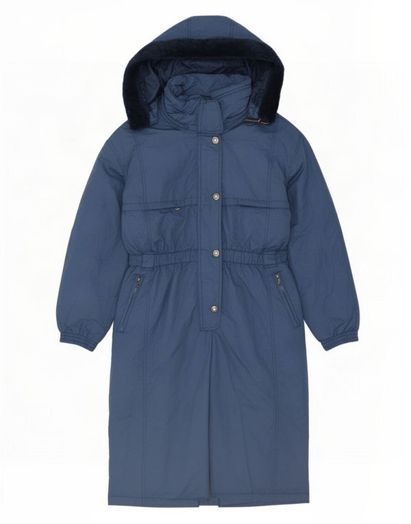 MC Kee's Womens Hooded Oversized Ski Jumpsuit UK 16 Large Blue Polyamide