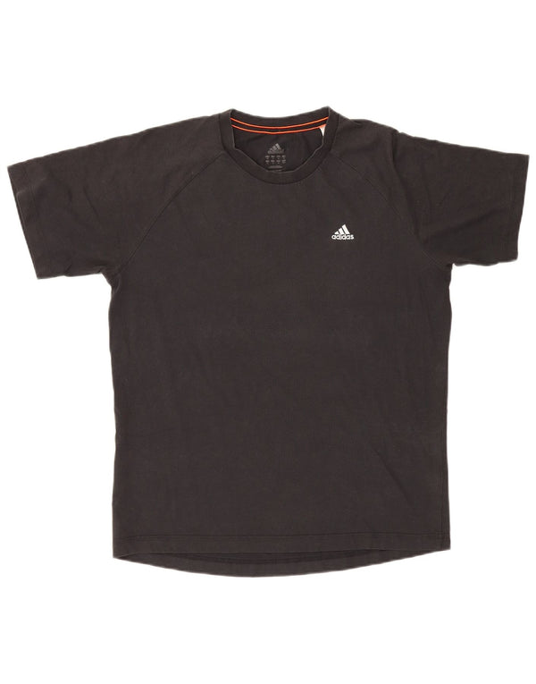 Adidas Mens Climalite Camiseta Top Medio Negro Algodón