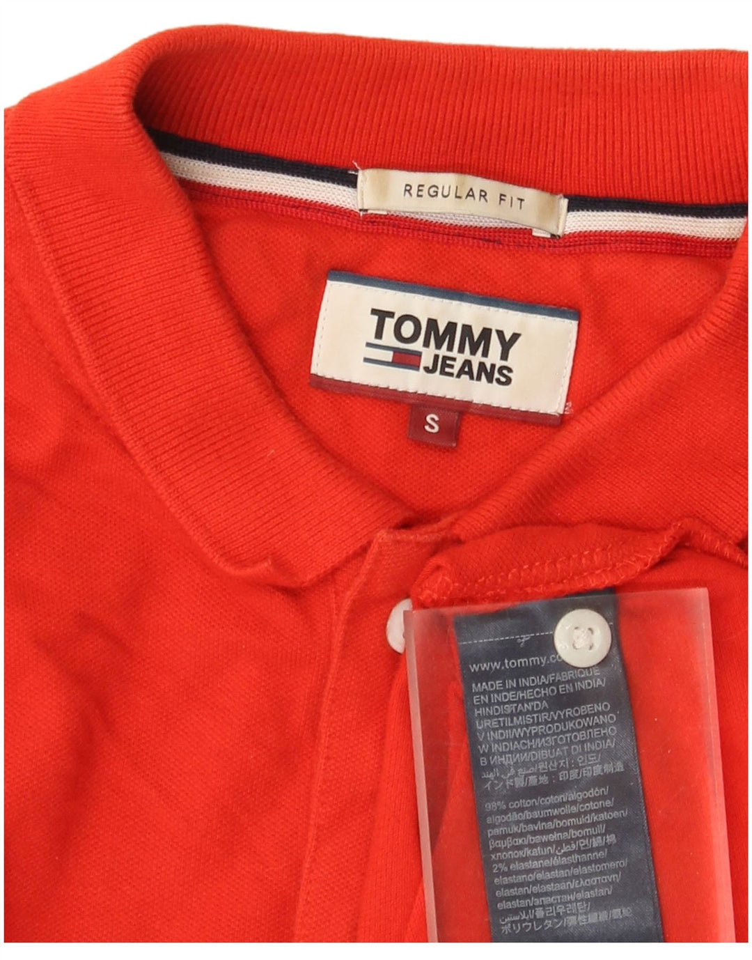 Tommy Hilfiger Mens Regular Fit Polo Shirt Small Red Cotton