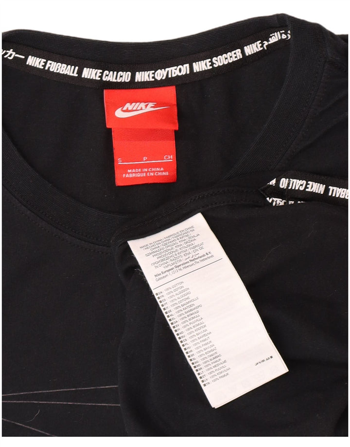 Nike Mens Graphic T-Shirt Top Small Black Geometric Cotton