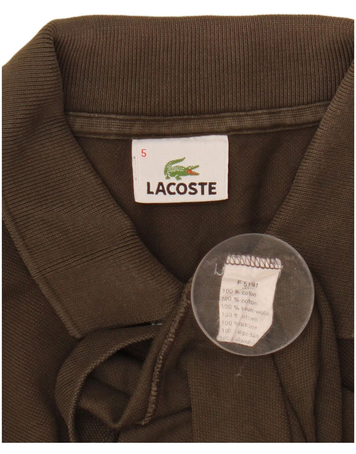 Lacoste Mens Polo Shirt Size 5 Large Brown Cotton