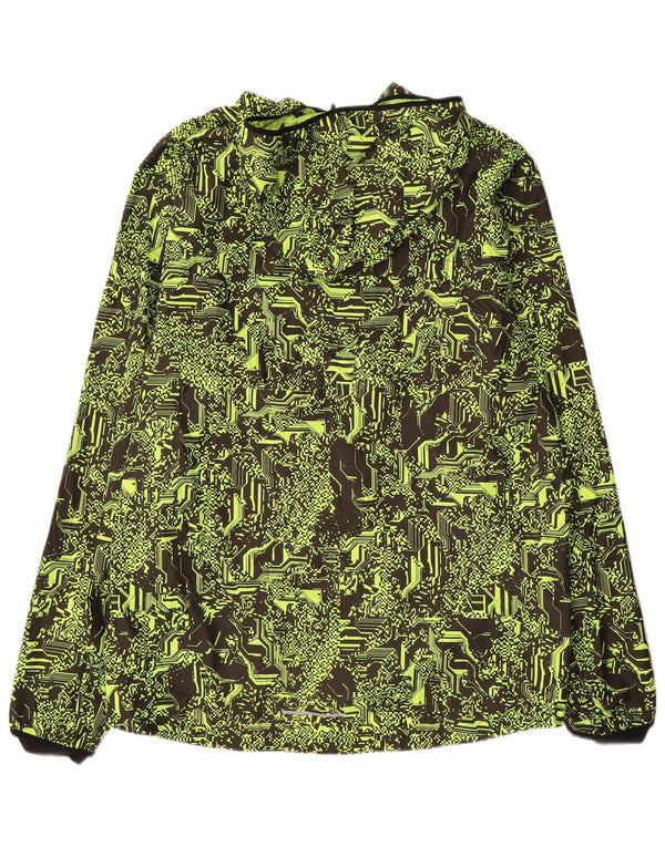 Nike Mens Running kapucnis esőkabát UK 42 XL zöld geometrikus poliészter