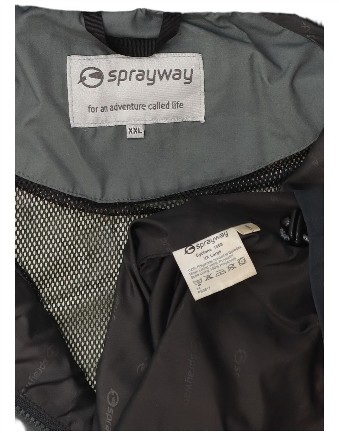 Sprayway Mens Hooded Rain Jacket UK 44 2XL Blue Colourblock Polyamide