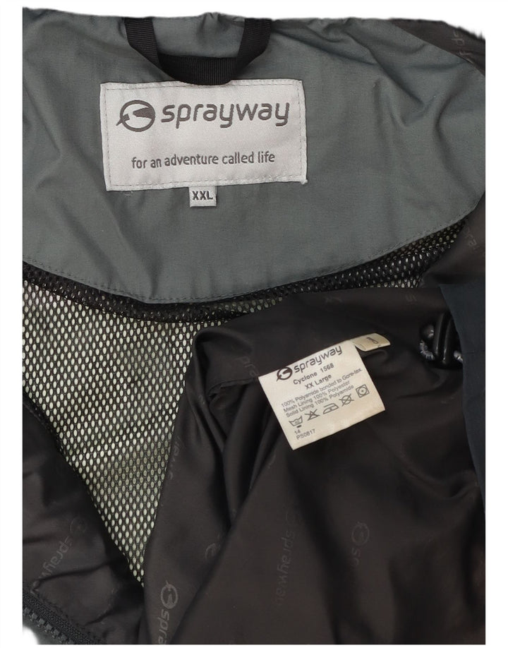 Sprayway Mens Hooded Rain Jacket UK 44 2XL Blue Colourblock Polyamide