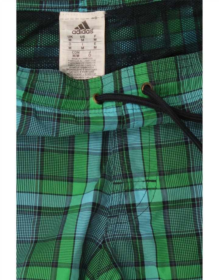 ADIDAS Mens Sport Shorts Medium  Green Check Polyamide Vintage Adidas and Second-Hand Adidas from Messina Hembry 