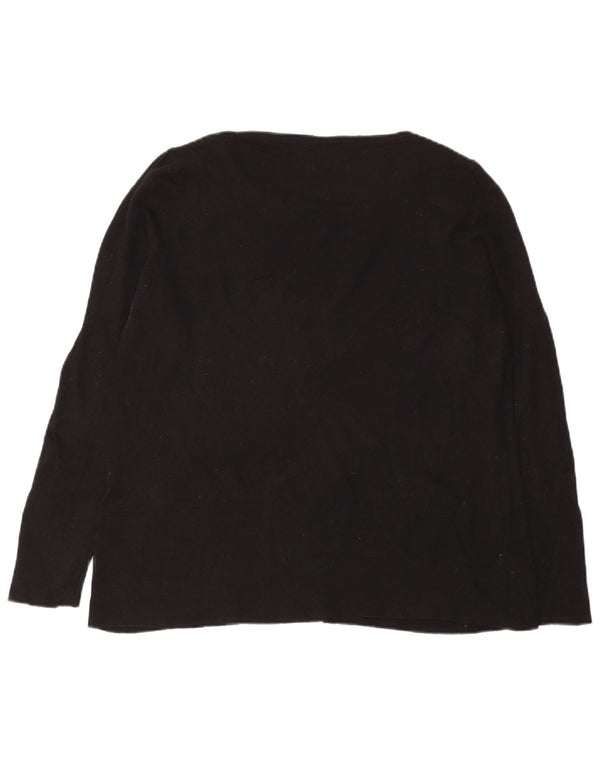 Maglione maglione con scollo a barca da donna Marks & Spencer UK 16 grande cotone nero