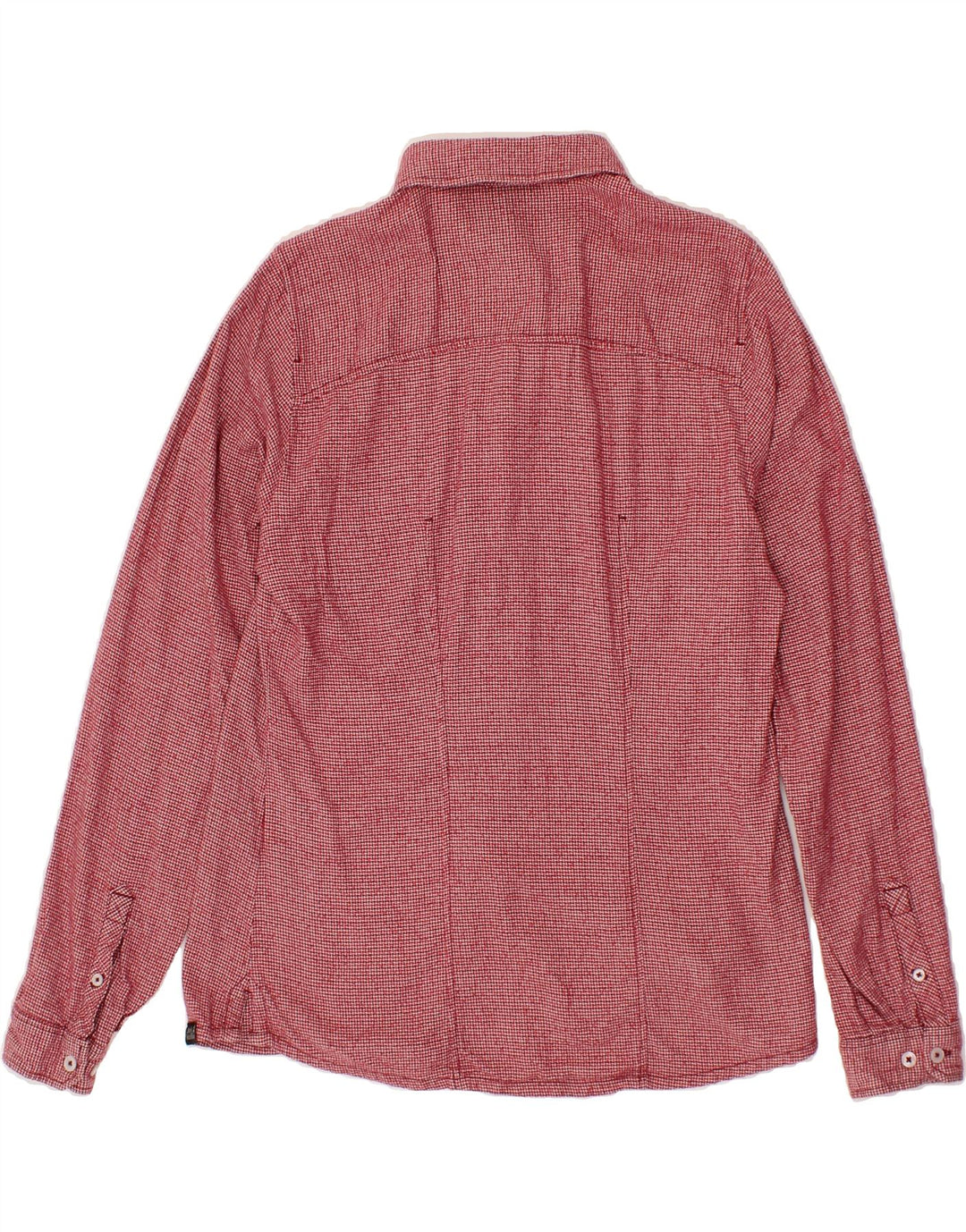 JACK WOLFSKIN Womens Shirt UK 8/10 Small Red Houndstooth Cotton Vintage Jack Wolfskin and Second-Hand Jack Wolfskin from Messina Hembry 