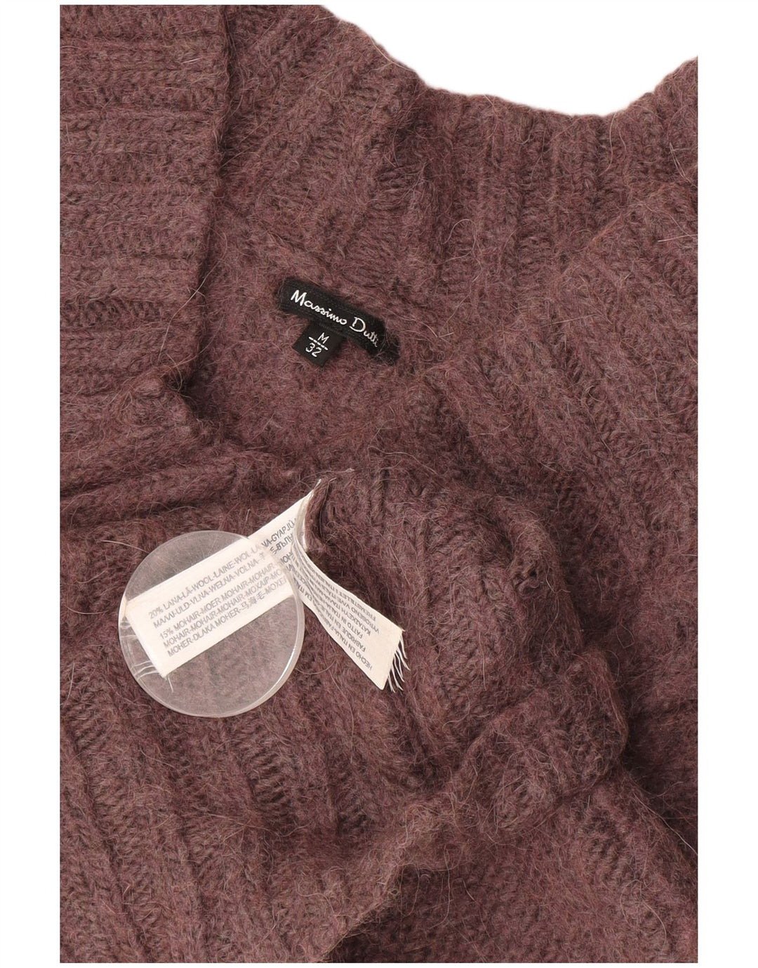 MASSIMO DUTTI Womens V-Neck Jumper Sweater UK 12 Medium Burgundy