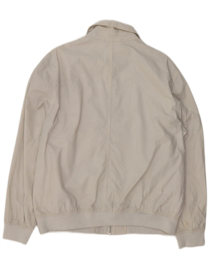 Zara Mens Bomber Jacket UK 40 Large White Nylon