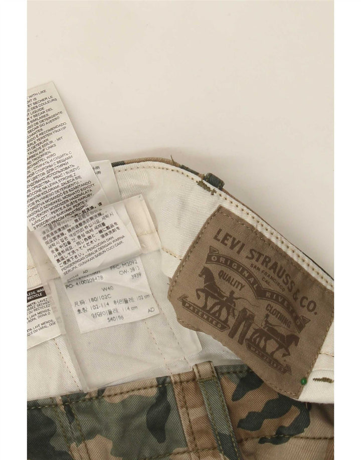 Levi's Mens Cargo Shorts W40 XL Khaki Camouflage Cotton