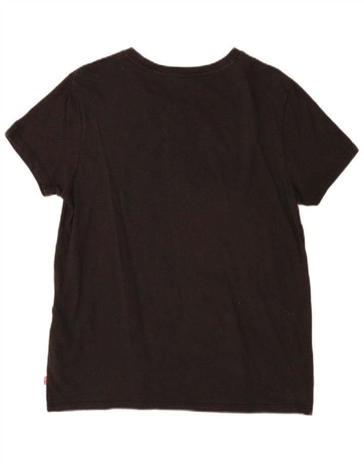Levi's Womens Graphic T-Shirt Top UK 14 Medium Black Cotton