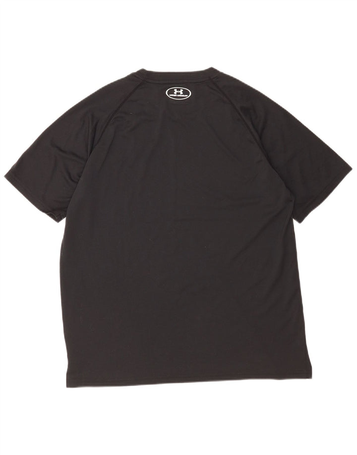 Under Armour Mens Heat Gear T-Shirt Top Large Black Polyester